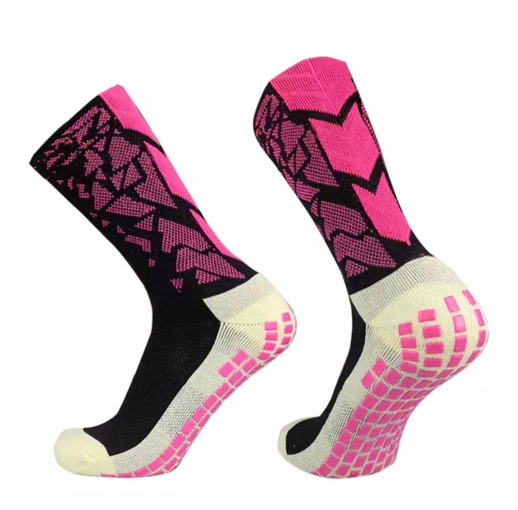 CALCETINES GRIP® PROFESIONAL ROSA FLUOR/NEGRO